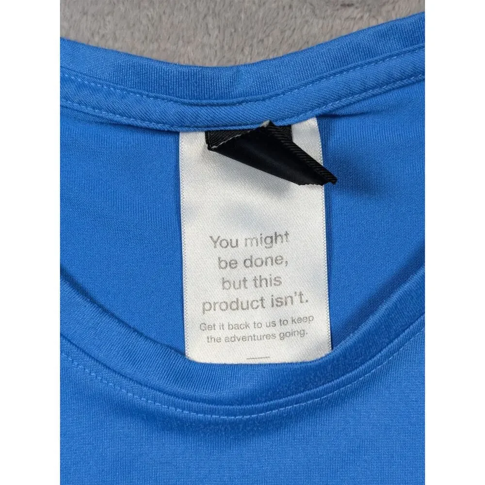The North Face Flashdry T Shirt Mens Medium Blue Outdoor Hiking Adventure Casual